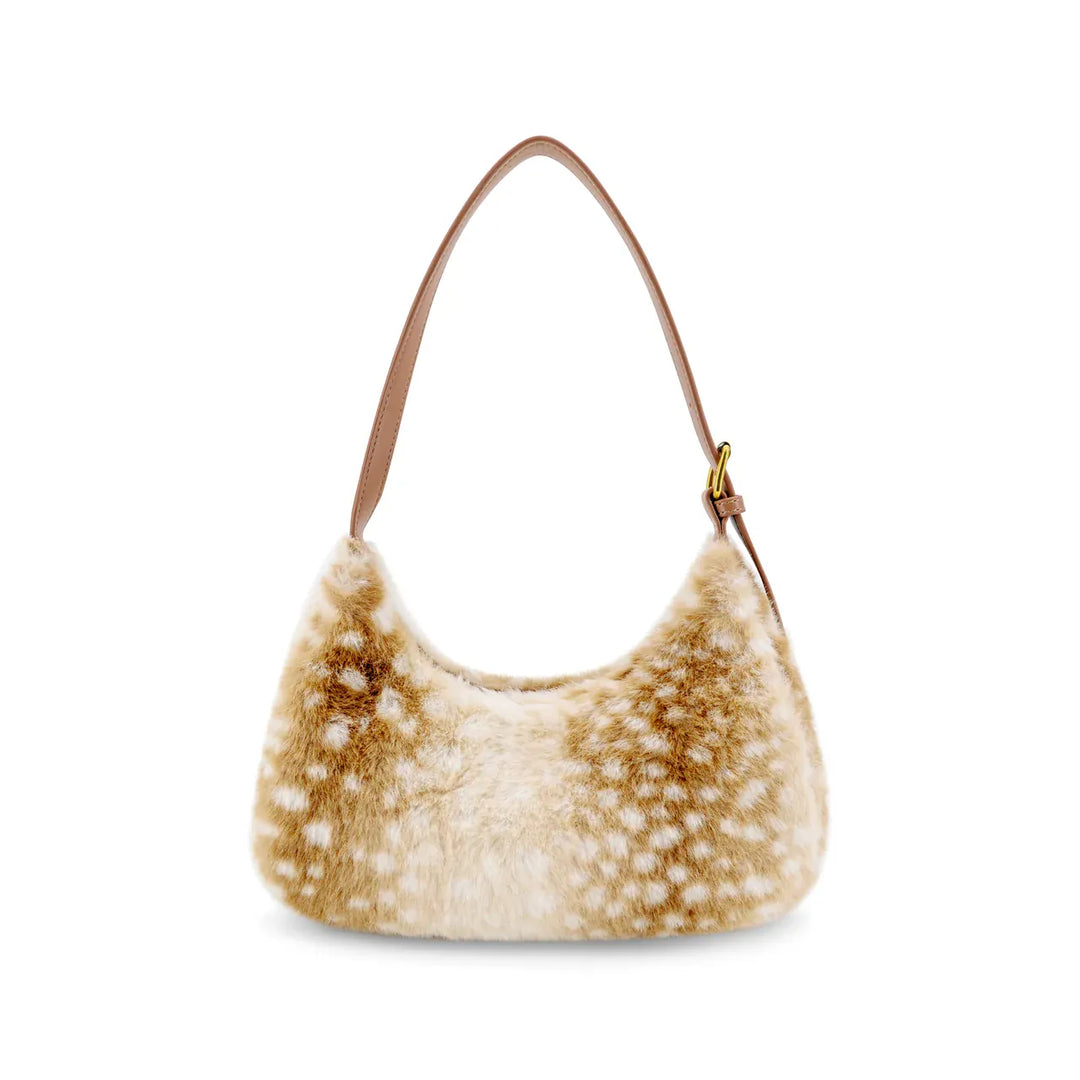 Like Dreams Purse Tan Fawnie Sherpa Shoulder Bag