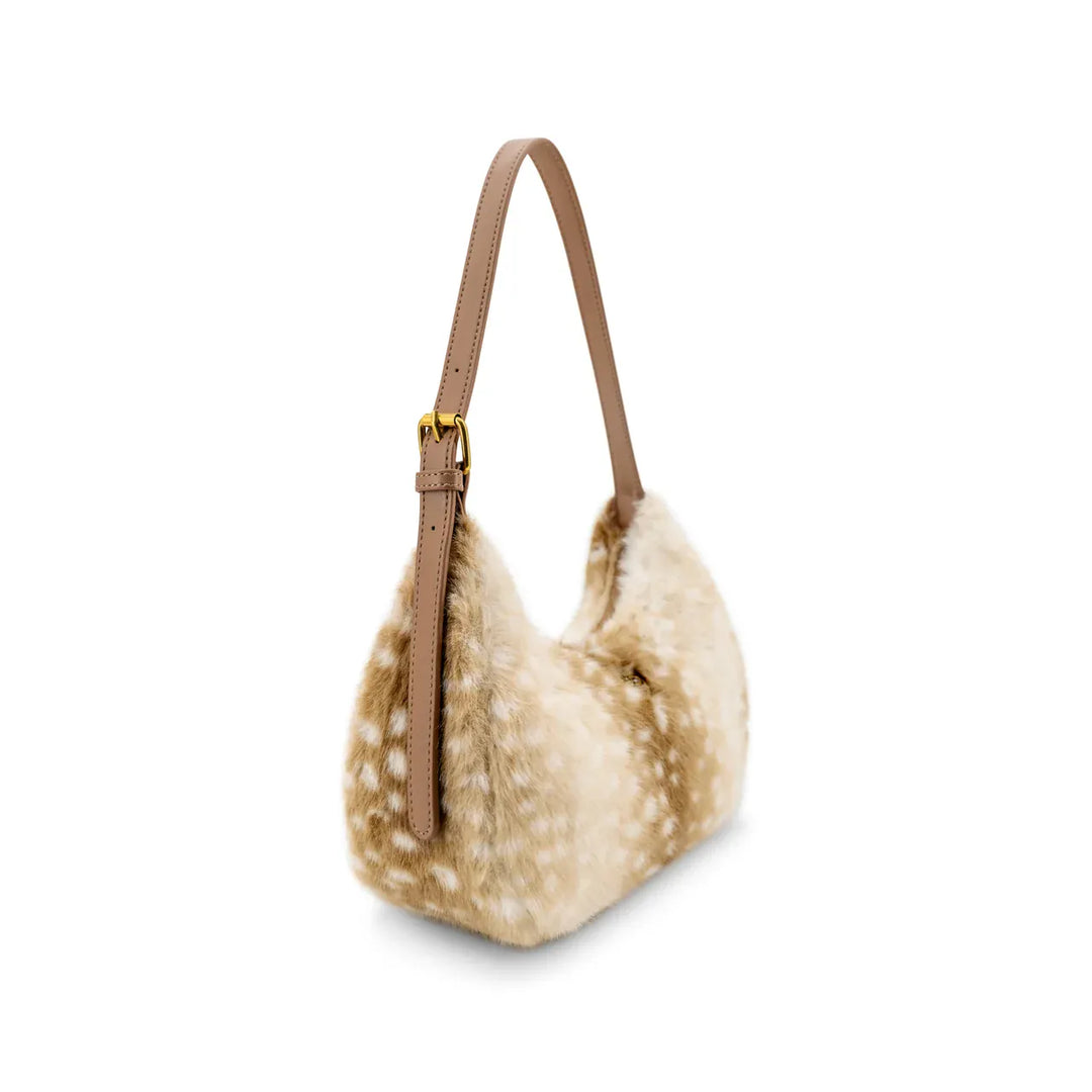 Like Dreams Purse Tan Fawnie Sherpa Shoulder Bag