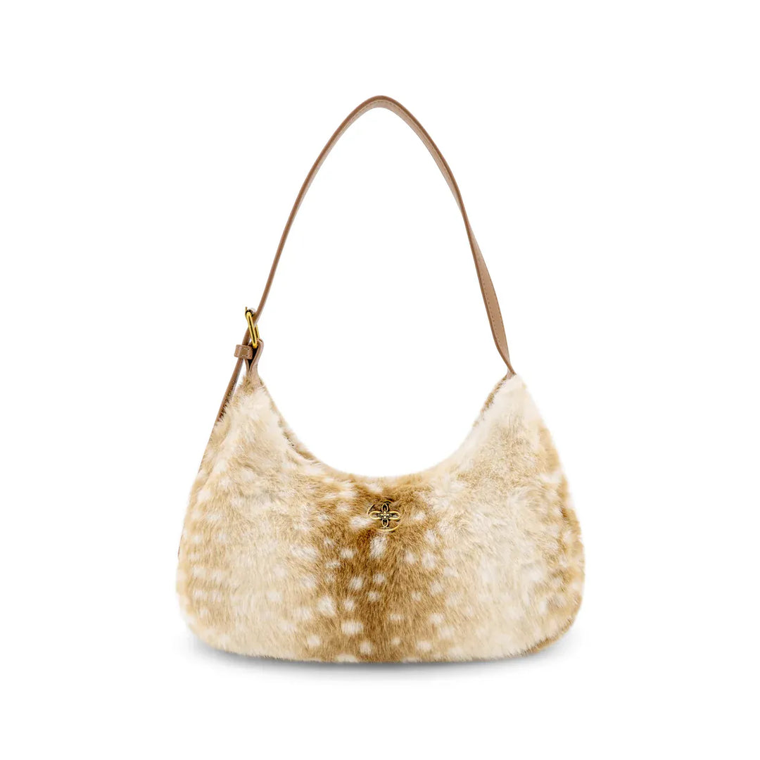 Like Dreams Purse Tan Fawnie Sherpa Shoulder Bag