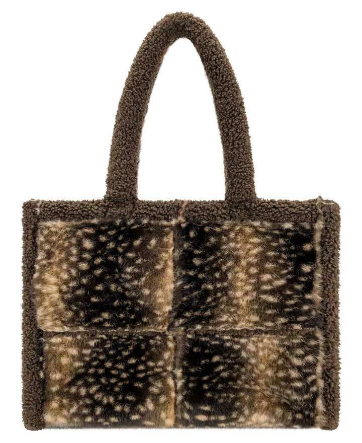Like Dreams Tote Brown Doehaven Sherpa Large Top