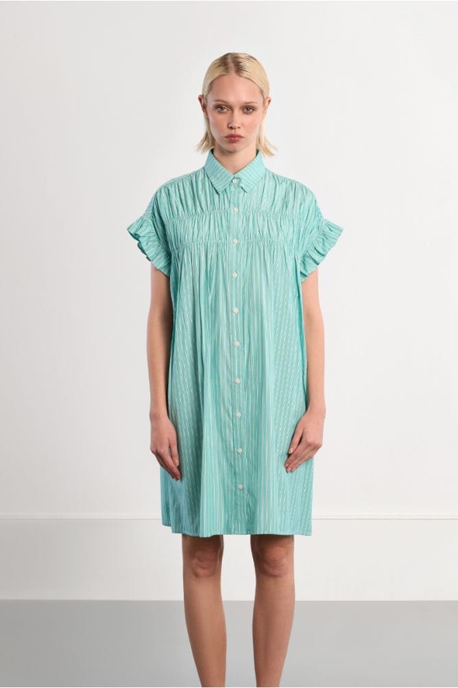 Lili Sidonio Dress Mint Pinstripe / XS Nikki Shirt Dress