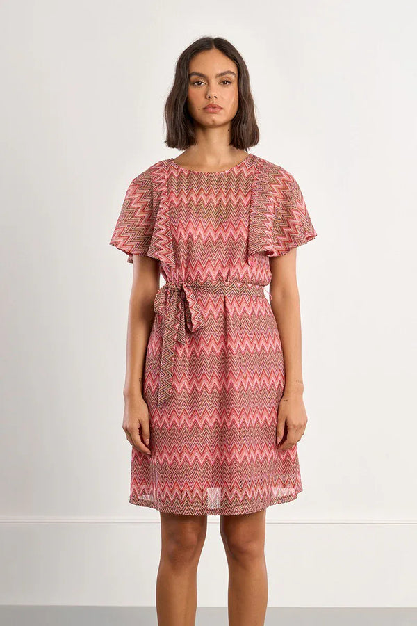 Lili Sidonio Mini Dress Pink / XS Aubrey Belted Mini Dress