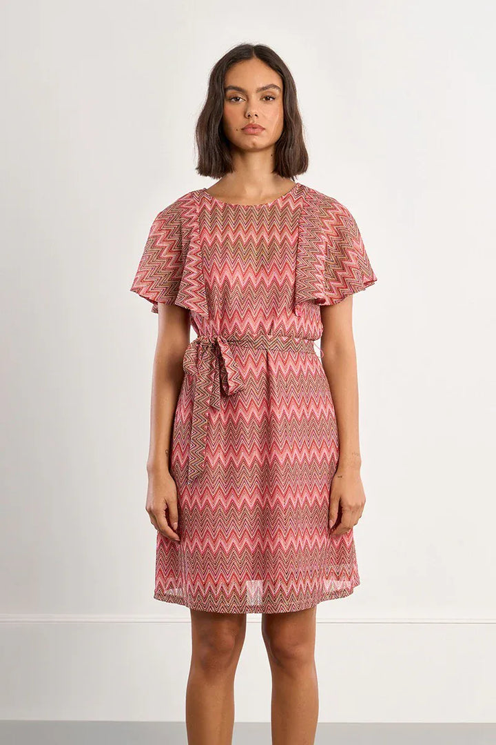 Lili Sidonio Mini Dress Pink / XS Aubrey Belted Mini Dress