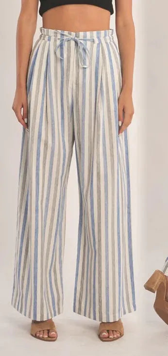 Lili Sidonio Pants Blue / XS Rory WIde Striped Pants