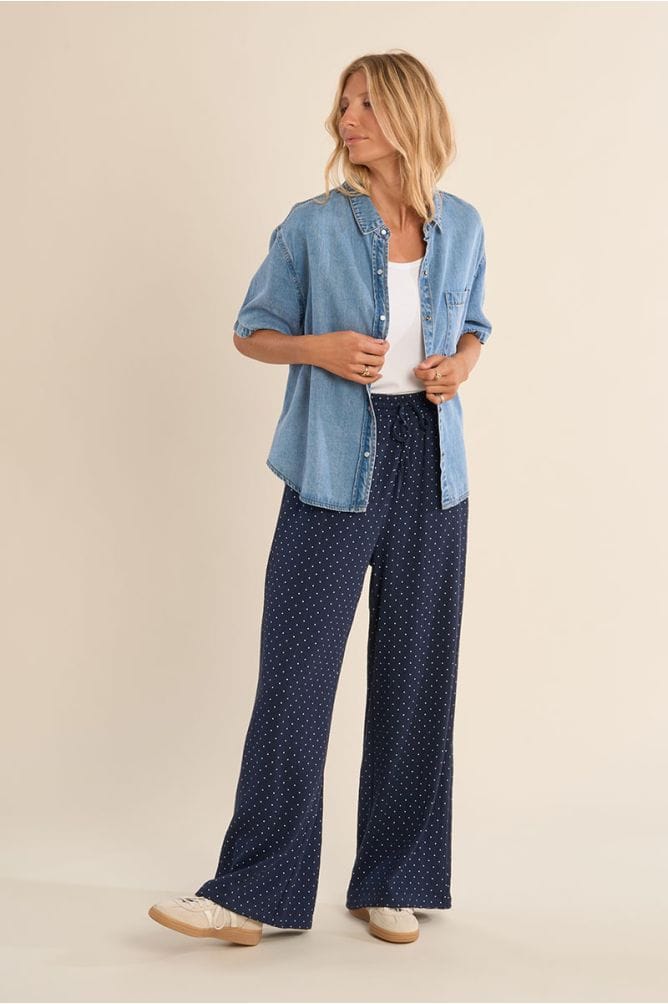 Rachel Dot Pants – Teal Poppy