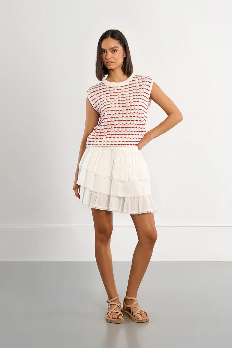 Lili Sidonio Elsie striped sweater top featuring a cozy knit fabric and a stylish striped pattern, perfect for casual wear.