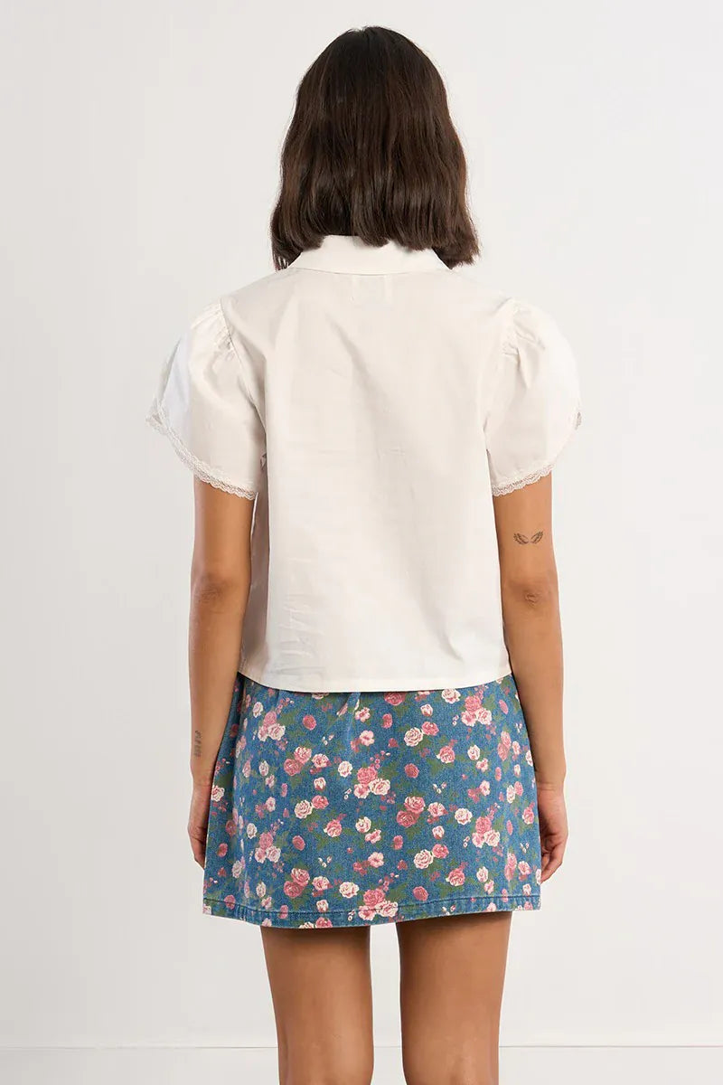 Kaia Short-sleeved Shirt - Teal Poppy