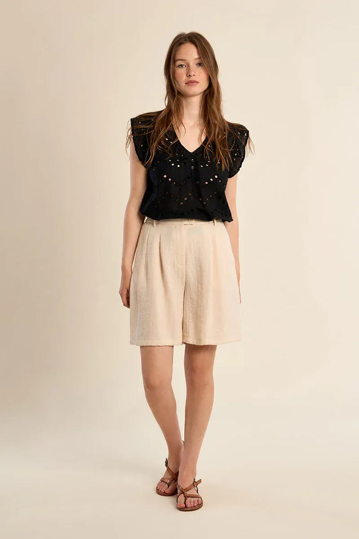 Lili Sidonio Top Talia Open Embroidery Top