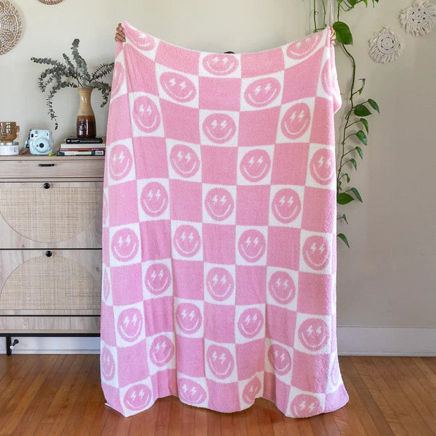 Living Royal Blanket Pink Bolt Smile Blanket