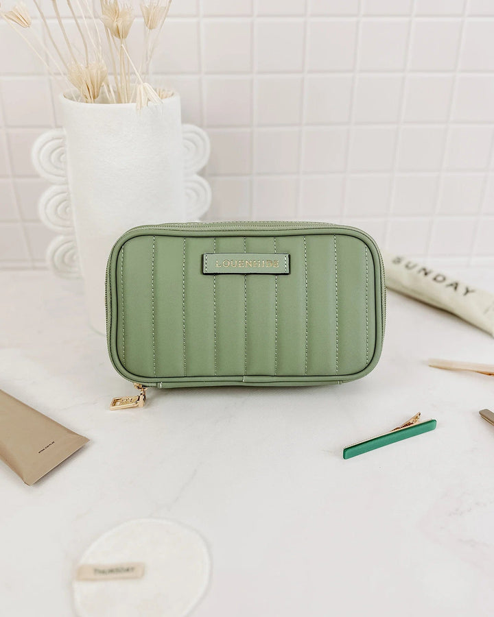 Louenhide Beauty Care Sage GReen Rosie Cosmetic Case