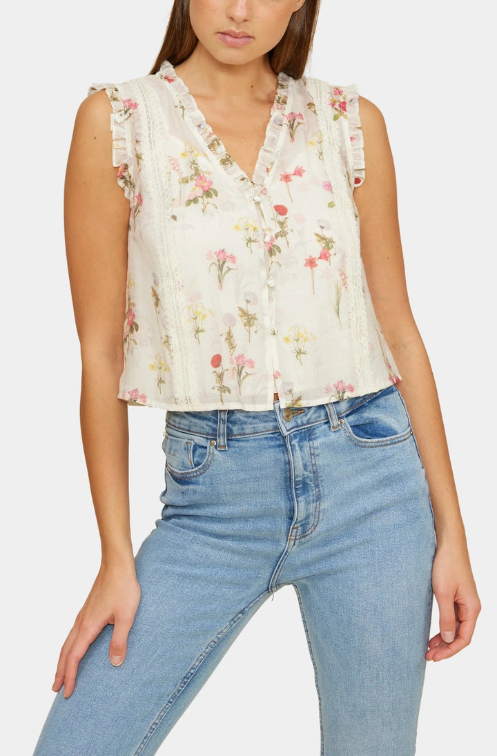 Lucy Paris Top Ivory Floral / XS Olina Prairie Top