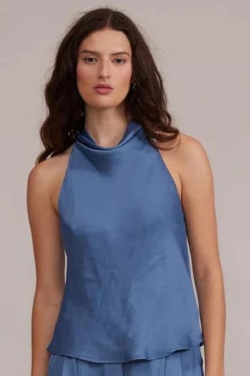 Lucy Paris Top Slate Blue / XS Bowie Cowl Neck Top