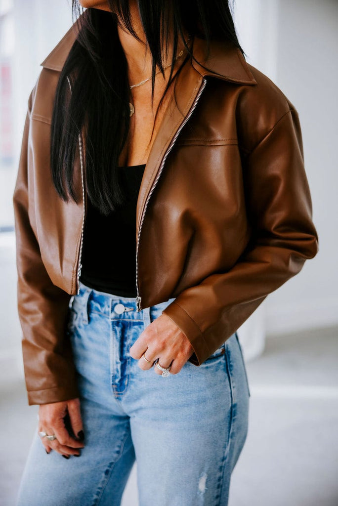 Mable Cropped Zip Jacket – Teal Poppy