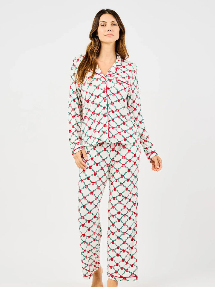 Mary Square Gift Set Holiday Trellis / XS Charlotte Pajama Set