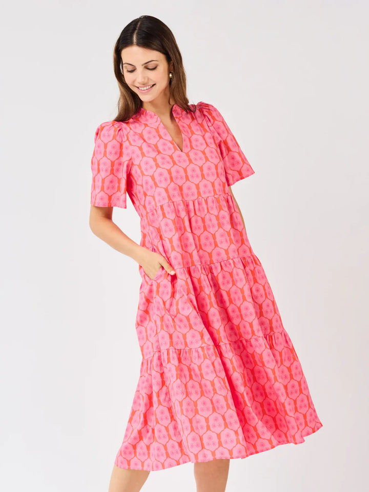 Mary Square Ivy Maxi Dress featuring a flowy silhouette and floral pattern, perfect for casual or summer wear.