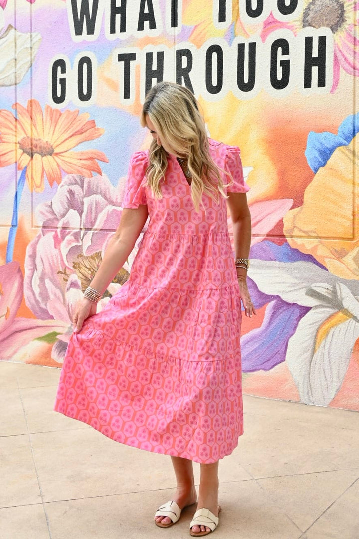 Mary Square Ivy Maxi Dress featuring a flowy silhouette and floral pattern, perfect for casual or summer wear.