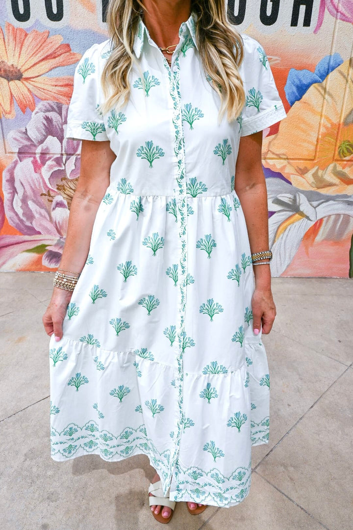 Mary Square Jema Maxi Dress in flowing fabric with a stylish pattern, perfect for casual or dressy occasions.
