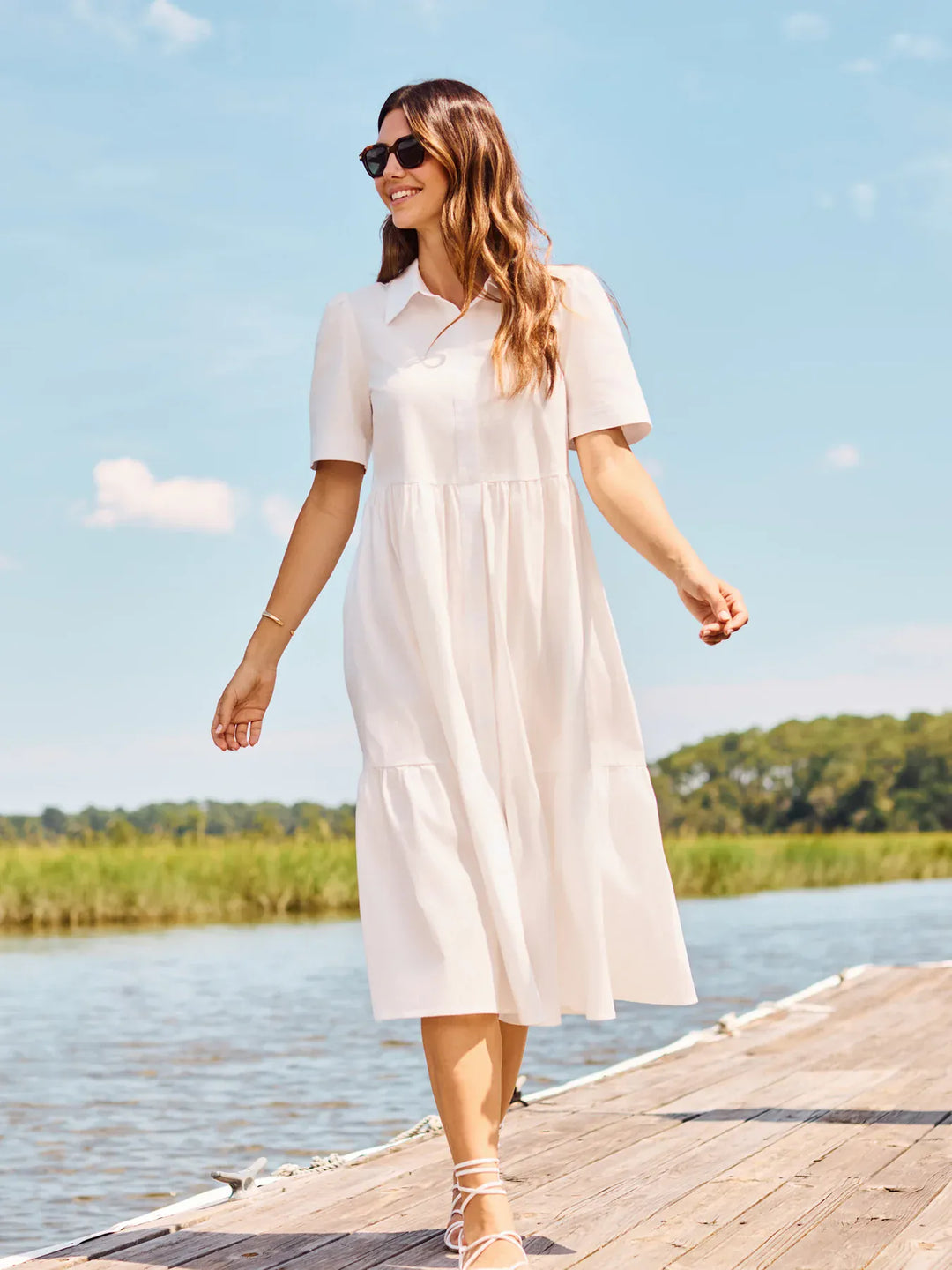 Mary Square Maxi Dress White / S Jema Dress