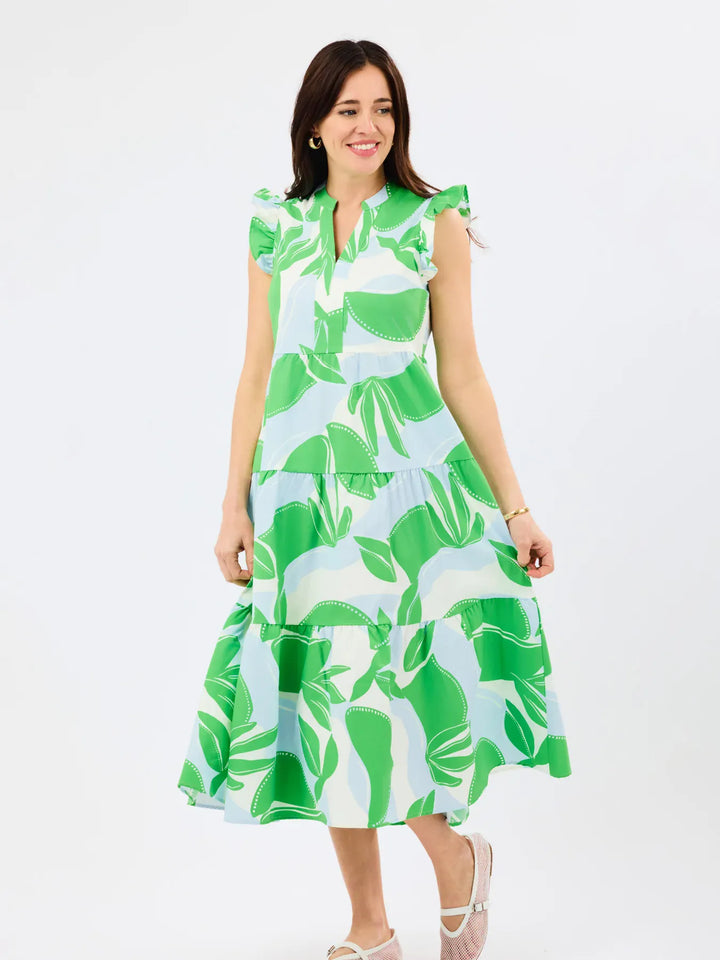 Mary Square Kari Midi Dress in The Shade featuring a flowy silhouette and stylish design, perfect for casual or dressy occasions.