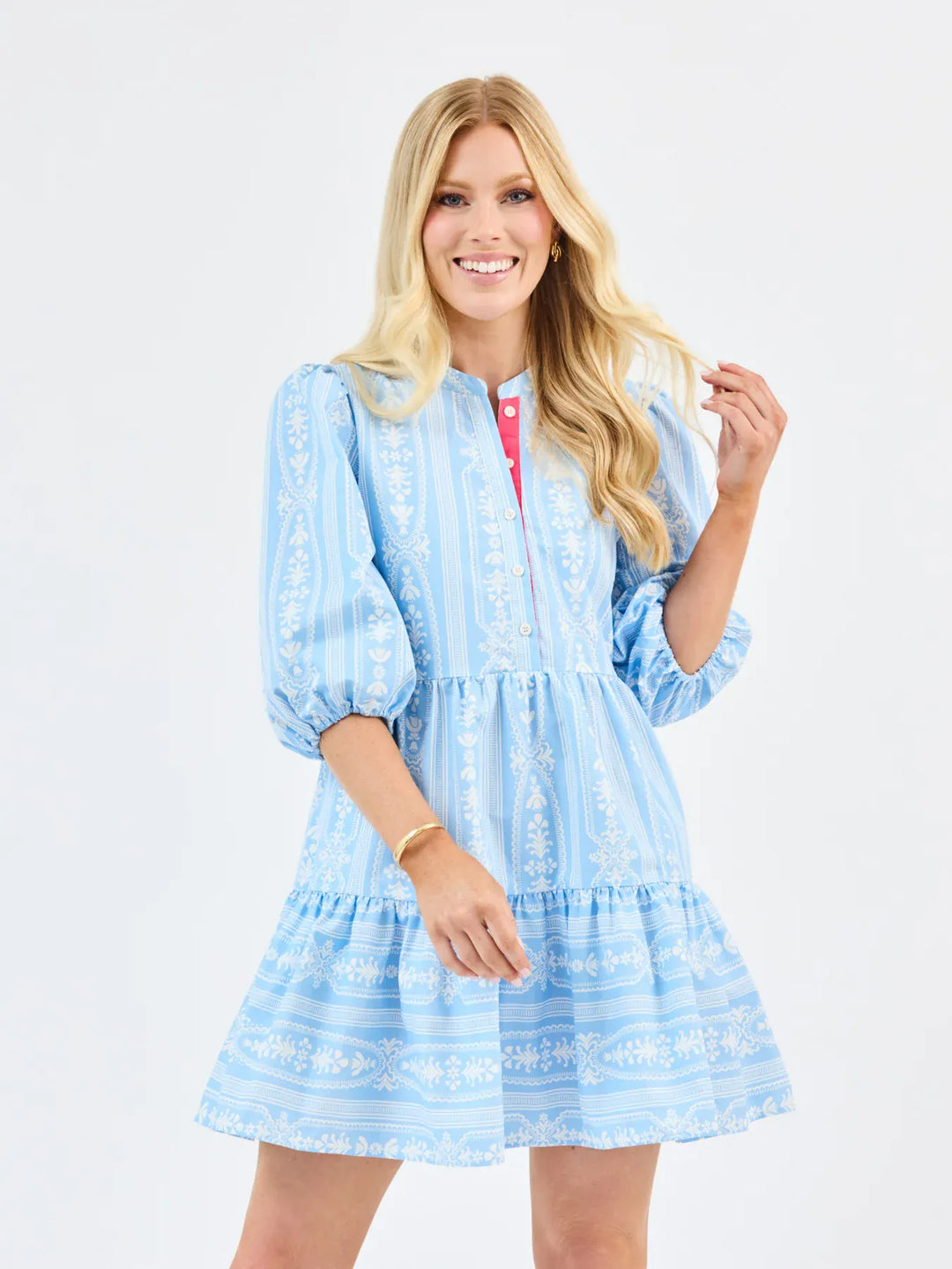 Mary Square Riley Mini Dress featuring a stylish, lightweight design with a vibrant pattern, perfect for casual or dressy occasions.