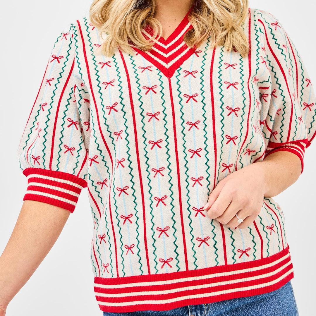Mary Square Sweater Ivory / XS Faith in a Bow Sweater