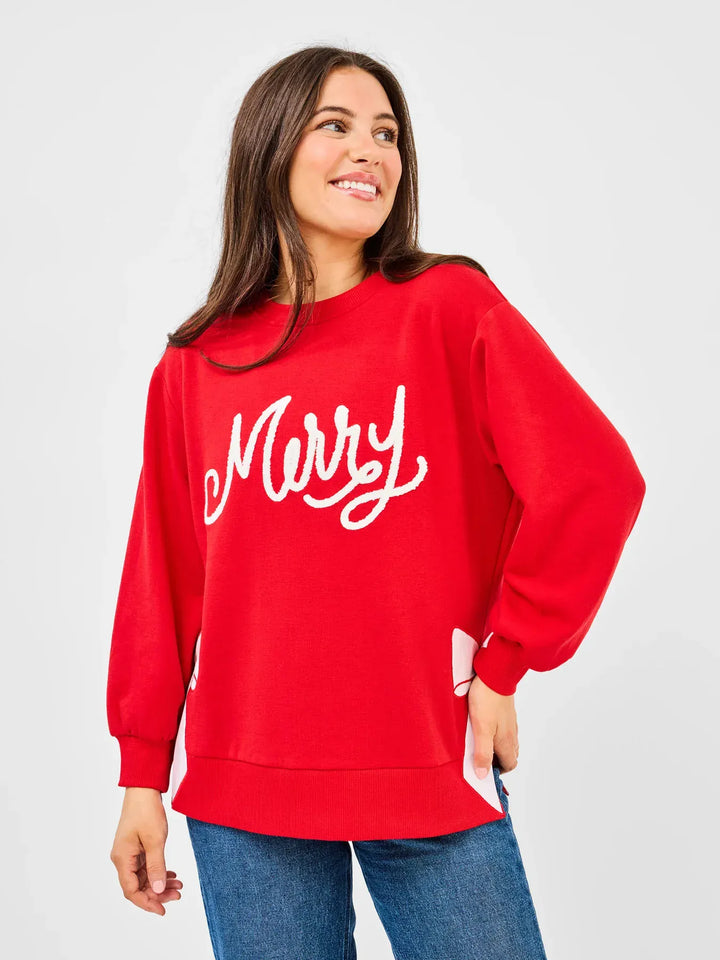 Mary Square Sweatshirt Red / S Lakelyn Sweatshirt - Merry Bow