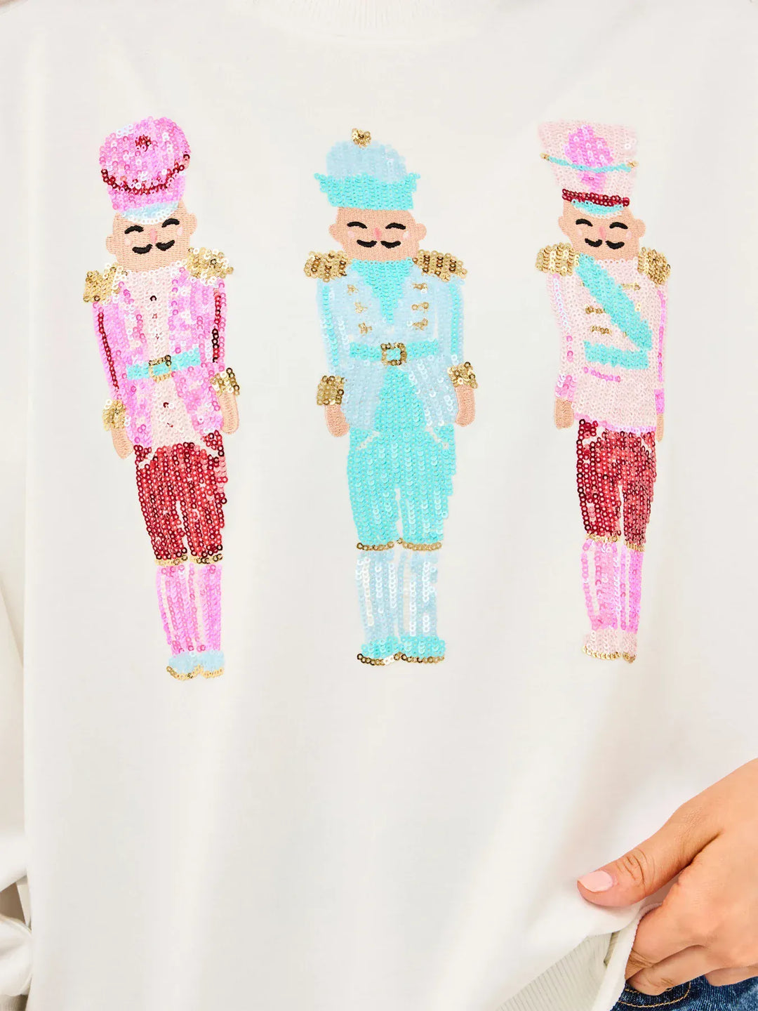Mary Square Sweatshirt Sarah Sweatshirt - Three Nutcrackers
