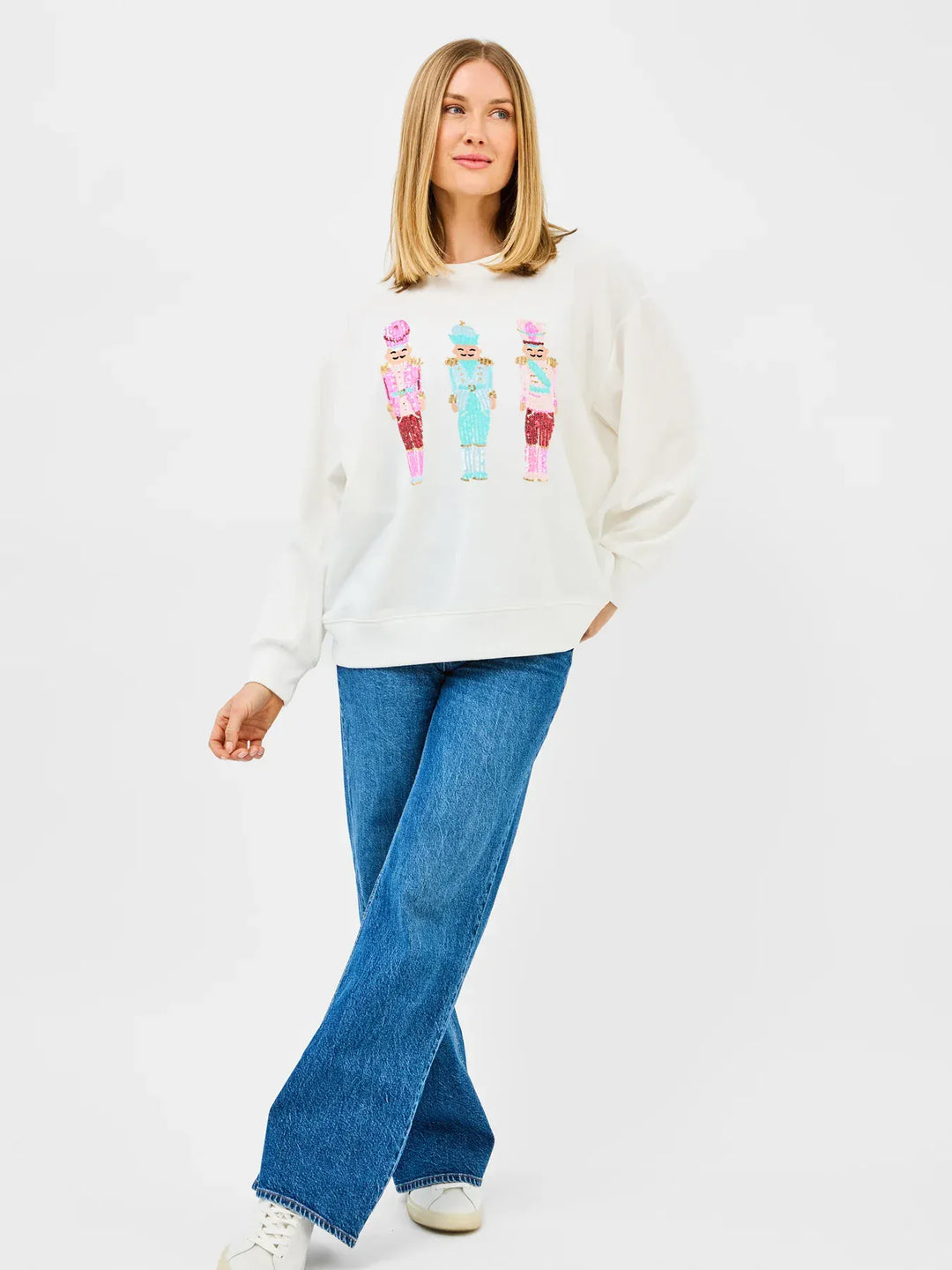 Mary Square Sweatshirt Sarah Sweatshirt - Three Nutcrackers