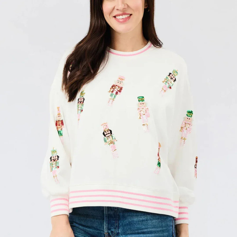 Mary Square Sweatshirt Small Nutcrackers / S Millie Holiday Sweatshirt