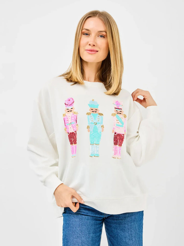 Mary Square Sweatshirt White / XS Sarah Sweatshirt - Three Nutcrackers