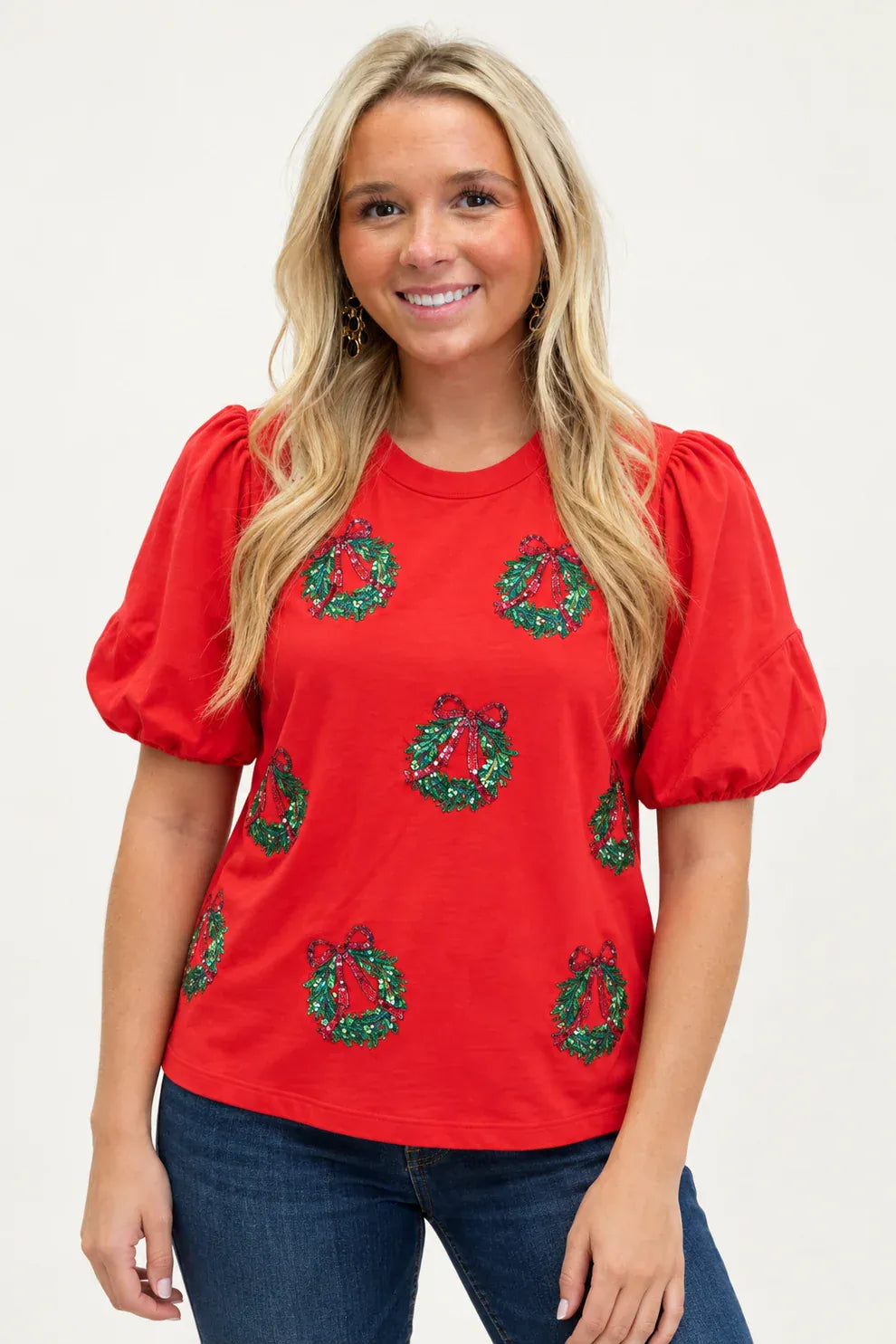 Mary Square Top Berry Wreath / S Tina Top
