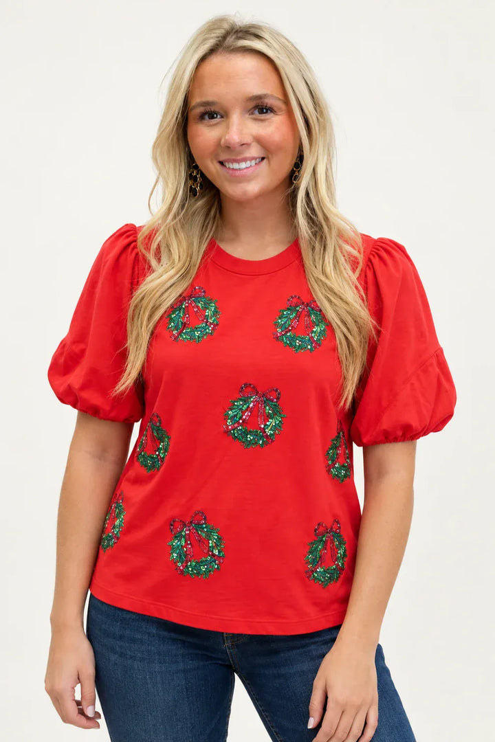 Mary Square Top Berry Wreath / S Tina Top