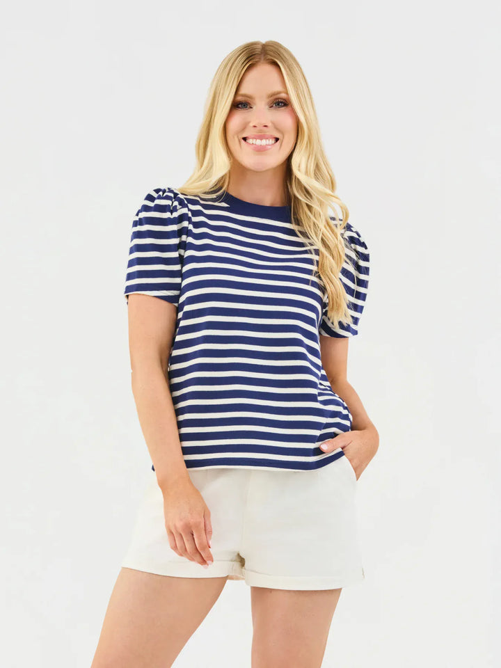 Mary Square Top Larissa Pleat Sleeve Tee