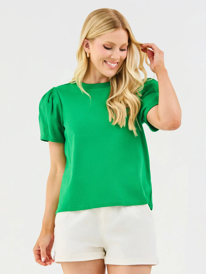 Mary Square Top Larissa Pleat Sleeve Tee