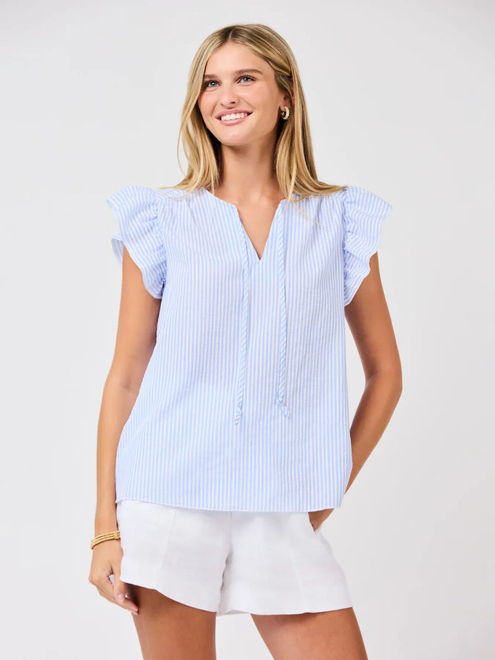Mary Square Lydia Top showing a stylish women&