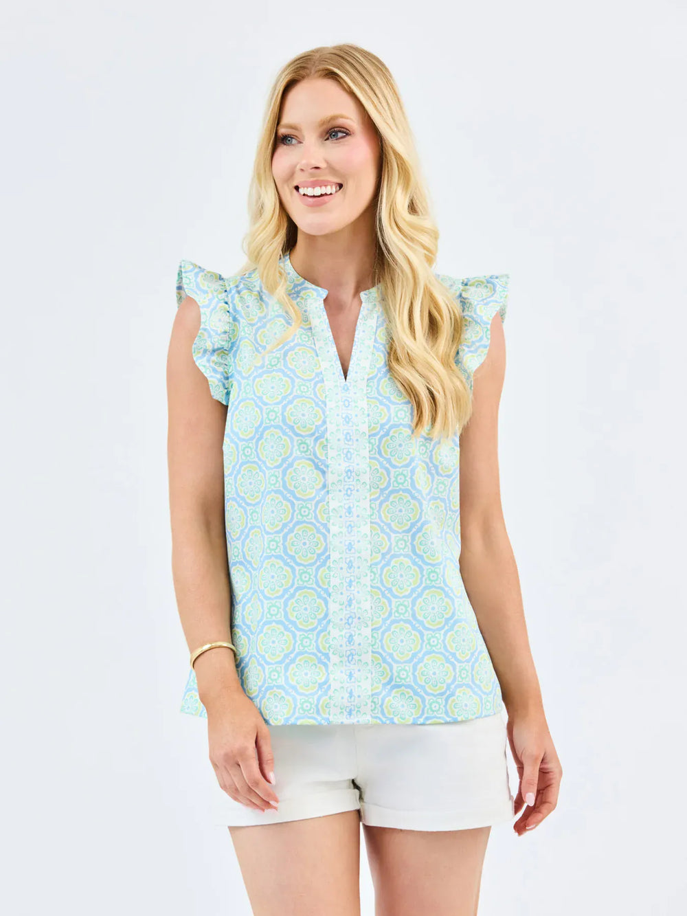 Mary Square Top Mosaic Charm Blue / S Kira Top