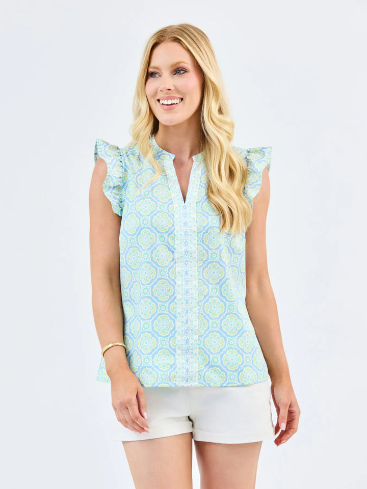 Mary Square Top Mosaic Charm Blue / S Kira Top