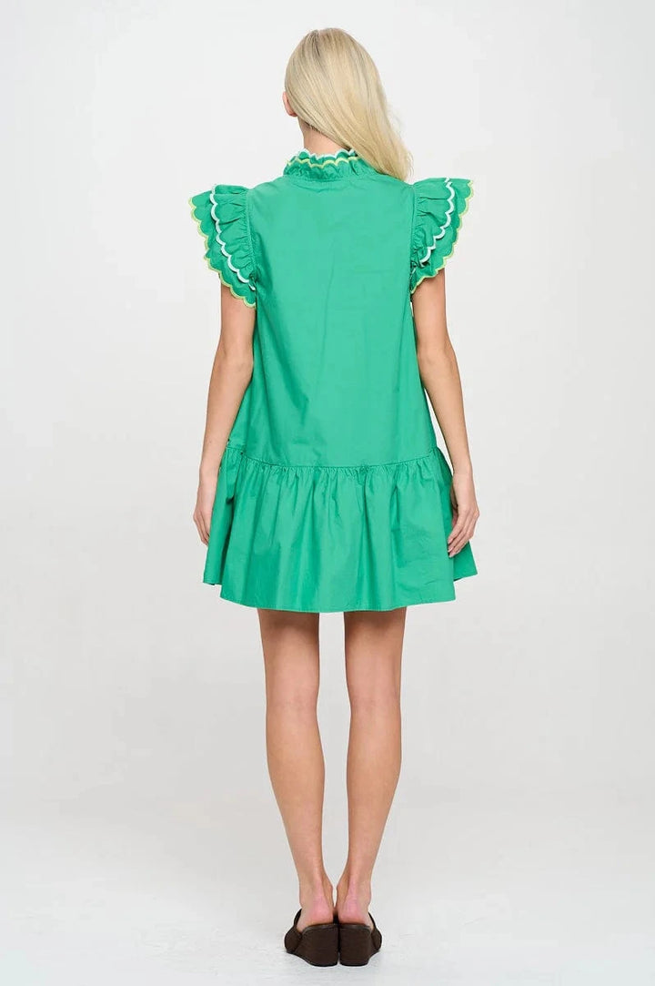 Meet Me in Santorini Dress Alaia Scalloped Detailed Dress