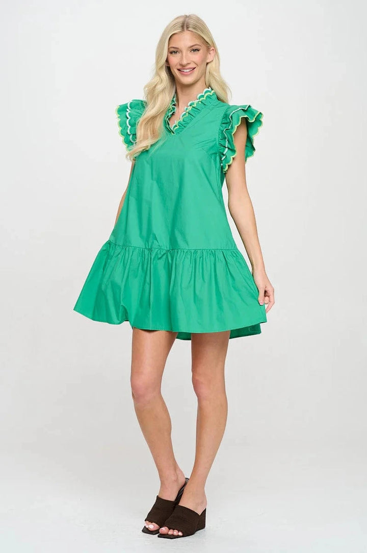 Meet Me in Santorini Dress Alaia Scalloped Detailed Dress