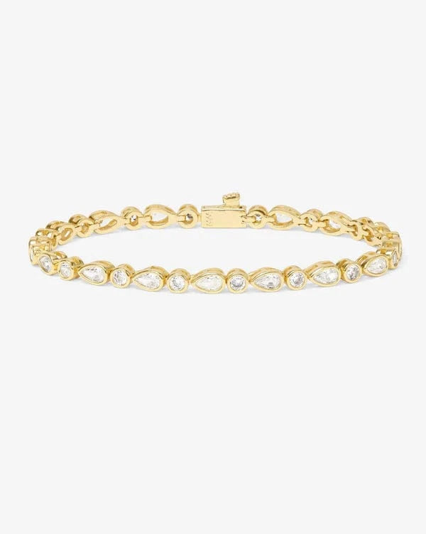 Melinda Maria Bracelet Gold / White Isla Tennis Bracelet
