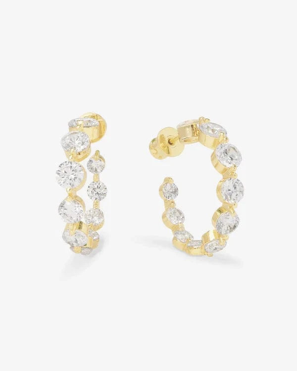 Melinda Maria Earrings Gold She's An Icon 1" Hoops