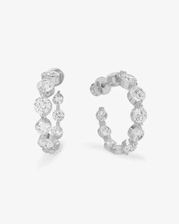 Melinda Maria Earrings Silver She's An Icon 1" Hoops