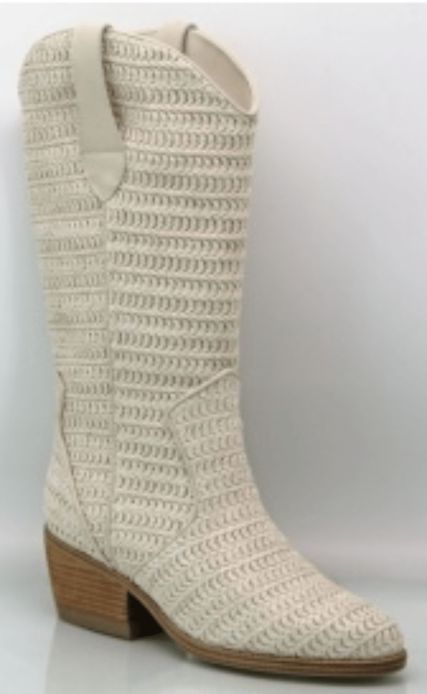 MIA Boots Jenah Leather Raffia Boots