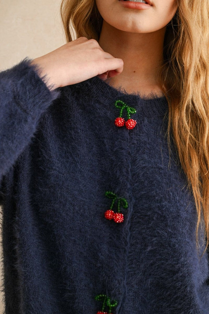 Miou Muse Cardigan Claire Cherry Button Cardi