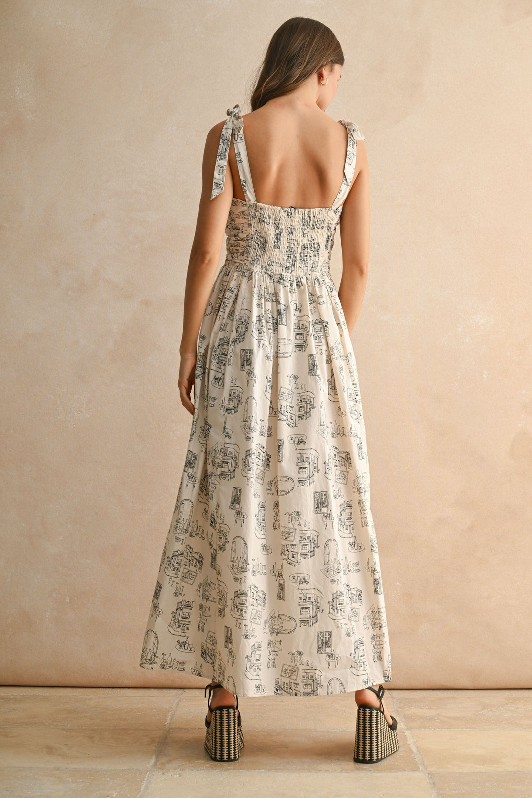 Miou Muse Dress Gemma Town Print Long Dress