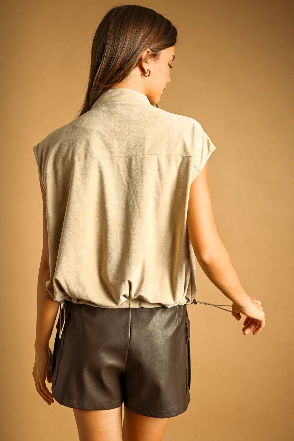 Miou Muse Jacket Charlee Seude Zipper Vest Jacket