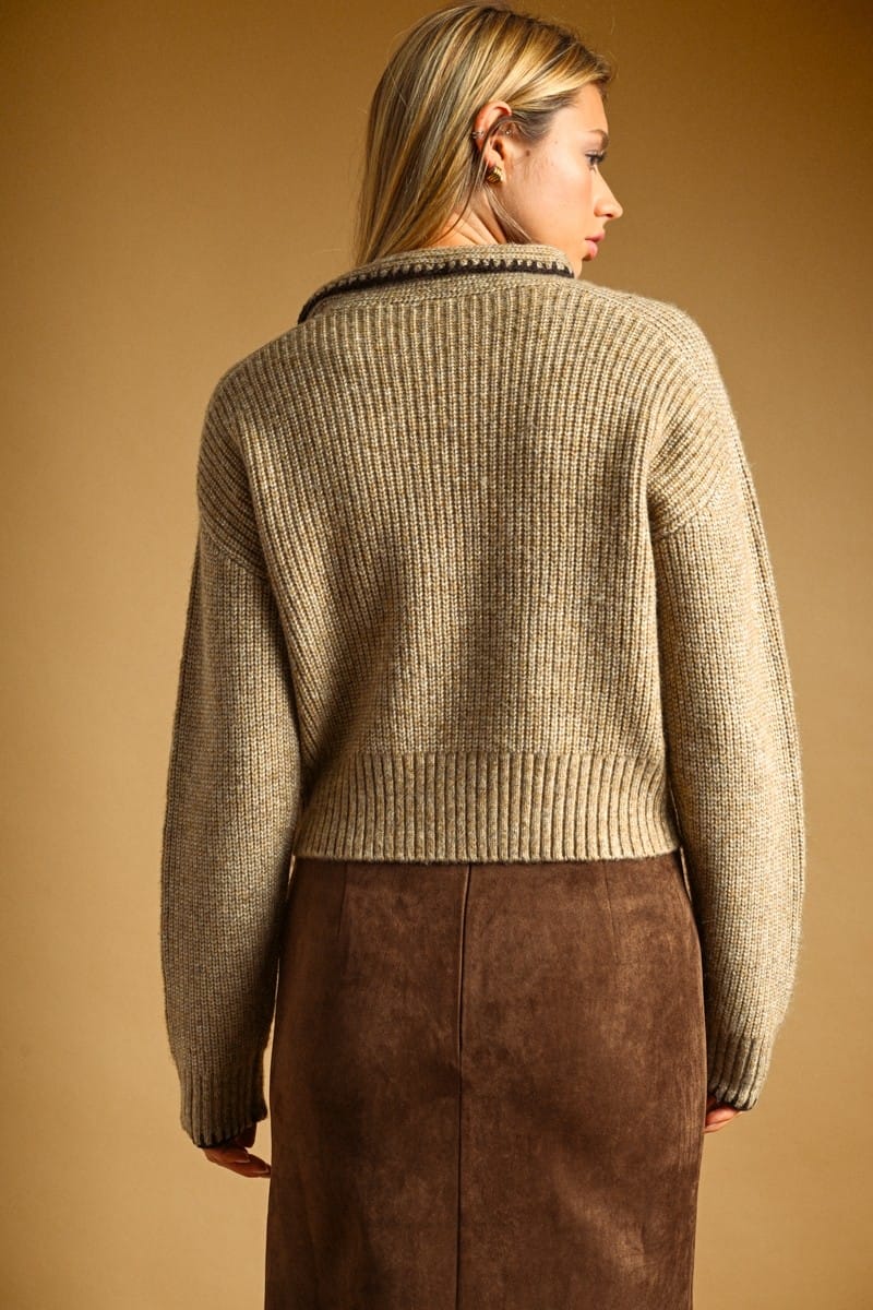 Miou Muse Ada tie neck sweater in a soft knit design