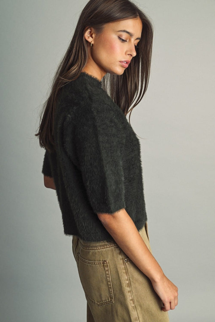Miou Muse Natalia Fluffly crop sweater in a soft, cozy knit design