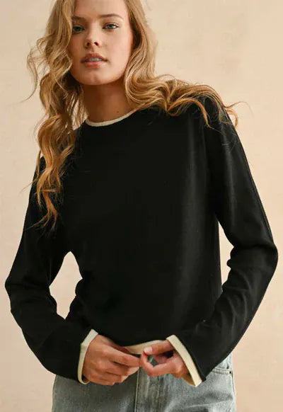 Miou Muse Top Black / S Zoey Layered Knit Top