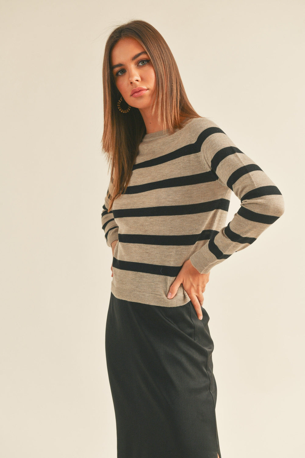 Miou Muse Top Teagan Striped Sweater Top